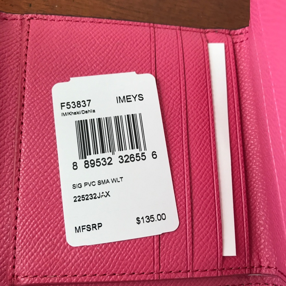Coach Small Wallet Signature PVC and Leather Khaki - Picture 5 of 5